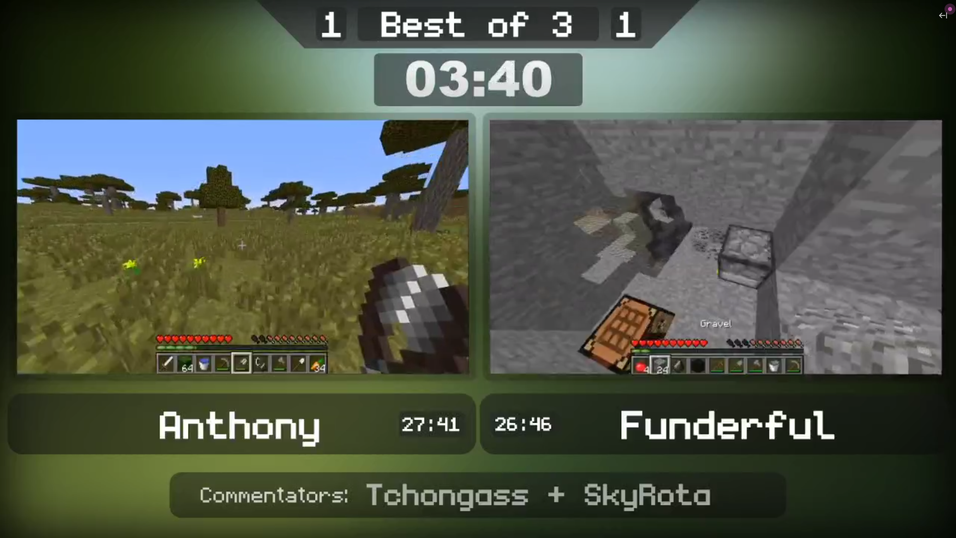 Screenshot of the tournament